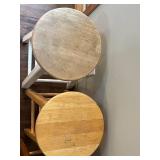 Set of 5 Wooden Bar Stools with Natural Finish