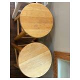 Set of 5 Wooden Bar Stools with Natural Finish