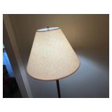 Antique-Style Bronze Floor Lamp with Fabric Shade