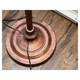 Antique-Style Bronze Floor Lamp with Fabric Shade