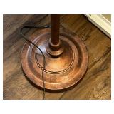 Antique-Style Bronze Floor Lamp with Fabric Shade