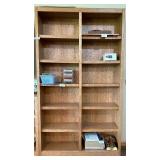 Tall Wooden Bookshelf with Adjustable Shelves - contents not included