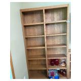 Tall Oak Wood Bookshelf - contents not included