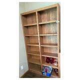 Tall Oak Wood Bookshelf - contents not included
