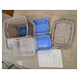 Collection of Various Storage Bins and Lids