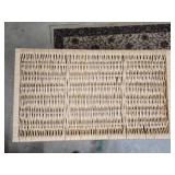 Large Collection of Assorted Sewing Thread and Quilting Guide in Wicker Storage Basket