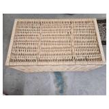 Large Collection of Assorted Sewing Thread and Quilting Guide in Wicker Storage Basket