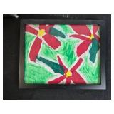 Midnight Valley Queen Size Sheet Set and Canvas Panels with Flower Painting