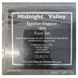 Midnight Valley Queen Size Sheet Set and Canvas Panels with Flower Painting