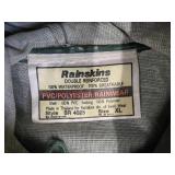 Set of Green and Yellow Rain Gear by Rainskins and Coleman