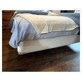 Queen SZ Bed 80" x 60", Mattress, Frame & Handcrafted Blue and White Double Bed Quilt
