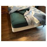 Queen SZ Bed 80" x 60", Mattress, Frame & Handcrafted Blue and White Double Bed Quilt