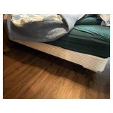 Queen SZ Bed 80" x 60", Mattress, Frame & Handcrafted Blue and White Double Bed Quilt