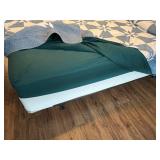 Queen SZ Bed 80" x 60", Mattress, Frame & Handcrafted Blue and White Double Bed Quilt