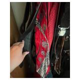 Assorted Clothing and Accessories with Suitcase and Bag and Wooden Coat/Clothes Rack!