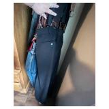 Assorted Clothing and Accessories with Suitcase and Bag and Wooden Coat/Clothes Rack!