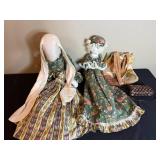 Vintage Handmade Rag Dolls and Handcrafted Bags Set
