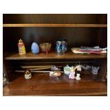 Collection of Decorative Items Including Figurines, Depression & Carnival Glassware, and More