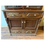 Antique Wooden Display Cabinet with Glass Doors (Display Cabinet Only)