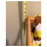 Wooden Quilt Rack with Assorted Patterned Quilts & A Knit Throw