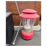 Vintage Coffee Dispenser, Storage Box with Sprayer, and Red Lantern Set