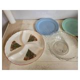 Collection of Assorted Decorative and Plain Plates with Bowls