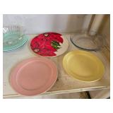 Collection of Assorted Decorative and Plain Plates with Bowls