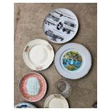 Collection of Assorted Decorative and Plain Plates with Bowls