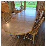 Oak Dining Table with 6 Chairs