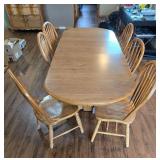 Oak Dining Table with 6 Chairs
