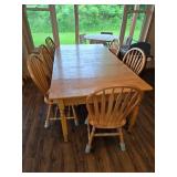 Solid Wood Dining Table with 6 Matching Chairs