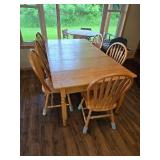 Solid Wood Dining Table with 6 Matching Chairs