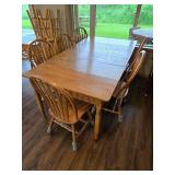 Solid Wood Dining Table with 6 Matching Chairs