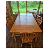 Solid Wood Dining Table with 6 Matching Chairs