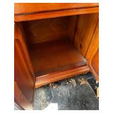 Vintage Wooden China Cabinet with Glass Doors