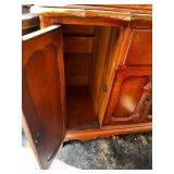 Vintage Wooden China Cabinet with Glass Doors