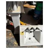 Pedestal Sink with Faucet Fixtures