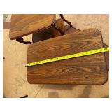 Pair of Vintage Wooden Side Tables with Shelves