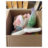 Easter Basket with Plush Toys and Colorful Eggs