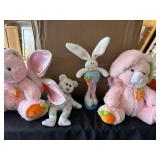 Easter Basket with Plush Toys and Colorful Eggs