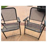 Set of 2 Outdoor Metal Mesh Folding Chairs