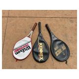 Collection of 3 Vintage Tennis Rackets: Wilson, Pro Kennex, Prince