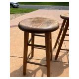 Set of 3 Wooden Bar Stools