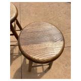 Set of 3 Wooden Bar Stools