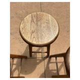 Set of 3 Wooden Bar Stools