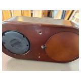 Vintage Wood Quartz Clock and Thermometer Combo