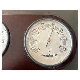 Vintage Wood Quartz Clock and Thermometer Combo