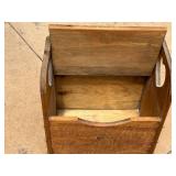 Vintage Wooden Toy Box with Teddy Bear