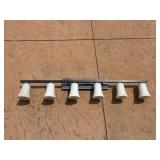 Five-Light Wall Mount Fixture with Frosted Glass Shades