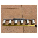 Five-Light Wall Mount Fixture with Frosted Glass Shades